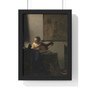 Young Woman with a Lute,  by Johannes Vermeer  ,  Premium Framed Vertical Poster,Young Woman with a Lute,  by Johannes Vermeer  -  Premium Framed Vertical Poster,Young Woman with a Lute,  by Johannes Vermeer  -  Premium Framed Vertical Poster