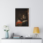 Young Woman at the Cradle, Nicolaes Maes  ,  Premium Framed Vertical Poster,Young Woman at the Cradle, Nicolaes Maes  -  Premium Framed Vertical Poster,Young Woman at the Cradle, Nicolaes Maes  -  Premium Framed Vertical Poster