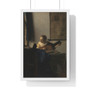   Premium Framed Vertical Poster,Young Woman with a Lute by Johannes Vermeer  -  Premium Framed Vertical Poster,Young Woman with a Lute by Johannes Vermeer  