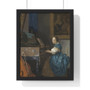 Johannes Vermeer’s Young Woman Seated at a Virginal  ,  Premium Framed Vertical Poster,Johannes Vermeer’s Young Woman Seated at a Virginal  -  Premium Framed Vertical Poster