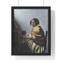 Johannes Vermeer’s A young Woman seated at the Virginals  ,  Premium Framed Vertical Poster,Johannes Vermeer’s A young Woman seated at the Virginals  -  Premium Framed Vertical Poster