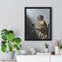Johannes Vermeer’s A young Woman seated at the Virginals  ,  Premium Framed Vertical Poster,Johannes Vermeer’s A young Woman seated at the Virginals  -  Premium Framed Vertical Poster