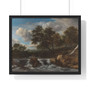 Landscape with a Waterfall, Jacob Isaacksz van Ruisdael  ,  Premium Framed Horizontal Poster,Landscape with a Waterfall, Jacob Isaacksz van Ruisdael  -  Premium Framed Horizontal Poster,Landscape with a Waterfall, Jacob Isaacksz van Ruisdael  -  Premium Framed Horizontal Poster