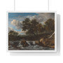 Landscape with a Waterfall, Jacob Isaacksz van Ruisdael  ,  Premium Framed Horizontal Poster,Landscape with a Waterfall, Jacob Isaacksz van Ruisdael  -  Premium Framed Horizontal Poster,Landscape with a Waterfall, Jacob Isaacksz van Ruisdael  -  Premium Framed Horizontal Poster