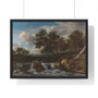 Landscape with a Waterfall, Jacob Isaacksz van Ruisdael  ,  Premium Framed Horizontal Poster,Landscape with a Waterfall, Jacob Isaacksz van Ruisdael  -  Premium Framed Horizontal Poster,Landscape with a Waterfall, Jacob Isaacksz van Ruisdael  -  Premium Framed Horizontal Poster