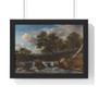 Landscape with a Waterfall, Jacob Isaacksz van Ruisdael  ,  Premium Framed Horizontal Poster,Landscape with a Waterfall, Jacob Isaacksz van Ruisdael  -  Premium Framed Horizontal Poster,Landscape with a Waterfall, Jacob Isaacksz van Ruisdael  -  Premium Framed Horizontal Poster