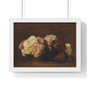 Roses in a Bowl 1883 Henri Fantin,Latour French  ,  Premium Framed Horizontal Poster,Roses in a Bowl 1883 Henri Fantin-Latour French  -  Premium Framed Horizontal Poster