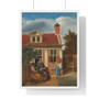 Figures in a Courtyard behind a House, Pieter de Hooch  -  Premium Framed Vertical Poster,Figures in a Courtyard behind a House, Pieter de Hooch  ,  Premium Framed Vertical Poster,Figures in a Courtyard behind a House, Pieter de Hooch  -  Premium Framed Vertical Poster