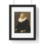 Judith Leyster  portrait of a woman in millstone collar and winged diadem cap   ,   Premium Framed Vertical Poster,Judith Leyster  portrait of a woman in millstone collar and winged diadem cap   -   Premium Framed Vertical Poster