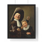 Judith Leyster A Boy and a Girl with a Cat and an Eel,  Premium Framed Vertical Poster,Judith Leyster A Boy and a Girl with a Cat and an Eel-  Premium Framed Vertical Poster