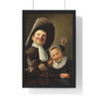 Judith Leyster A Boy and a Girl with a Cat and an Eel,  Premium Framed Vertical Poster,Judith Leyster A Boy and a Girl with a Cat and an Eel-  Premium Framed Vertical Poster