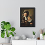 Judith Leyster A Boy and a Girl with a Cat and an Eel-  Premium Framed Vertical Poster,Judith Leyster A Boy and a Girl with a Cat and an Eel,  Premium Framed Vertical Poster