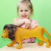 4pc jumbo and realistic safari animal toys & figures for children - child and lion view