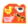 Chunky farm animal wooden jigsaw puzzle with 5 pieces - main view