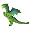 large green two headed dragon toy for kids - non-toxic child-friendly material -  left view