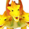 large 3 headed yellow dragon toy for children - close up view