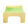 Children's wooden play table with 5 puzzle shaped storage stools & boxes - Green rear view