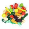 24 piece Wooden fruit & veg threading & lacing set for children and nurseries - main view