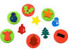 Christmas Craft Bundle for Nursery Teachers - Includes Star Design Wood Craft Sticks, Christmas Tree Design Wood Craft Sticks, Palm Printers, and Glitter Paper Chains - plam printers view