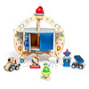 small world wooden space station playset & wooden figures