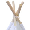 Indoor/Outdoor Wooden Teepee tent with Washable Canvas for children and nurseries - top view