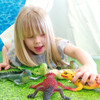 Small World Lizard Toy Set - 6pcs - highly realistic and detailed lizard toys perfect for children and nursery schools - child playing view