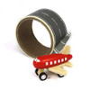 childrens runway play tape with wooden toy plane - main view