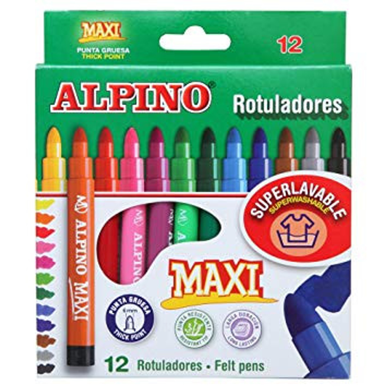 Maxi Fibre Tip Pens (Pack of 12)