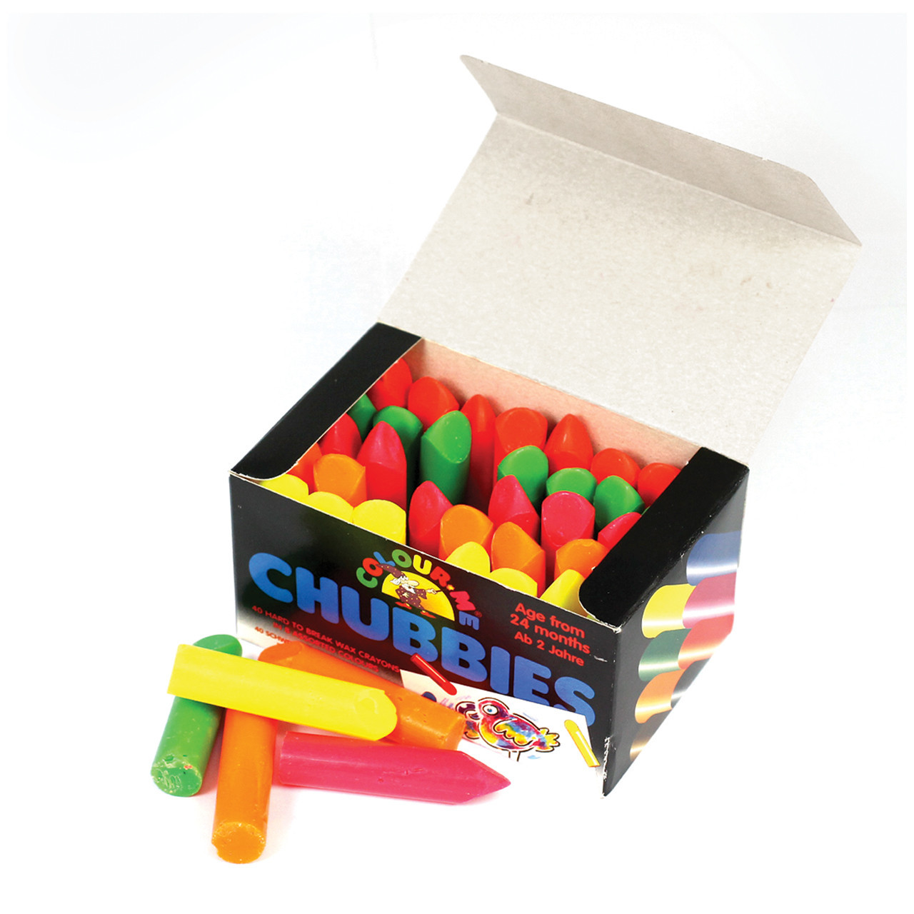 40-Pack of Vibrant Neon Wax Crayons