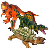 3-pack jumbo dinosaur toys for children featuring a 21-inch spinosaurus, 21-inch ankylosaurus and 22-inch tall T-Rex 3-pack jumbo dinosaur toys for children featuring a 21-inch spinosaurus, 21-inch ankylosaurus and 22-inch tall T-Rex