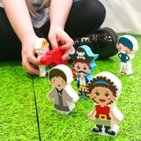 Small World Pirates & Knights Wooden Figures set for children - Child playing view