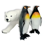 Small World Jumbo Arctic Animal Toys - polar bear & 2 penguins