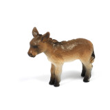 Brown and beige toy donkey figure from a farm animal toys set