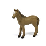 Light brown toy horse figure from a farm animals toy set