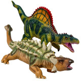 2-pack jumbo dinosaur toys for children featuring a 21-inch spinosaurus and a 21-inch ankylosaurus
