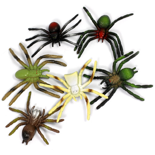 6pc small world spider toys for children and nursery schools - main view