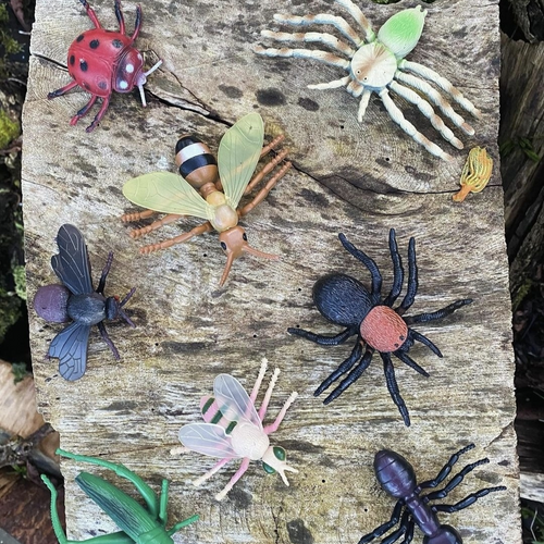 12 piece small world minibeast insect toys for children and nurseries - children playing view