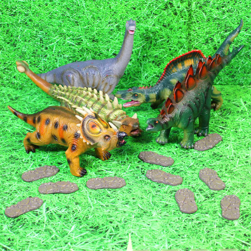Dinosaur Jumbo, Sensory Soft Touch Set of 5 And Footprints
