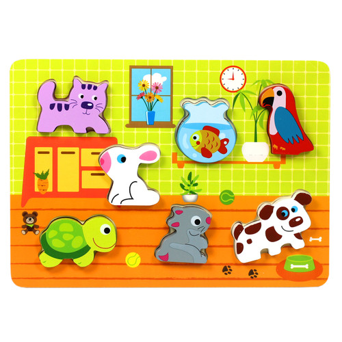 Childrens wooden chunky pets jigsaw puzzle