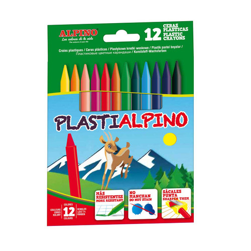 12 plastialpino wax crayons for children  and nursery schools