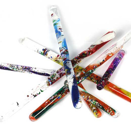 Four-pack of large 30cm sensory tubes filled with glitter for visual stimulation - main