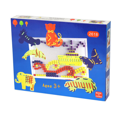 368-piece plastic and colourful mosaic peg board construction set for children