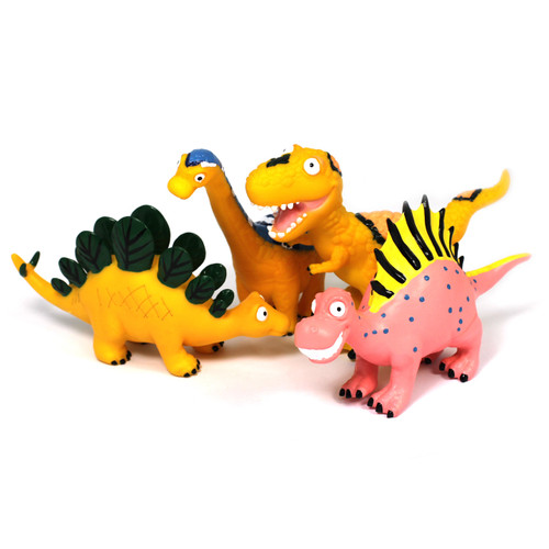 4 rubber cartoon dinosaur toys for kids - main view 2