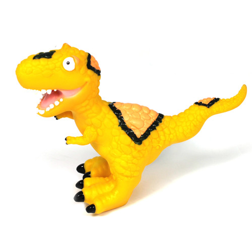 Rubber Yellow T-rex dinosaur toy - Left view