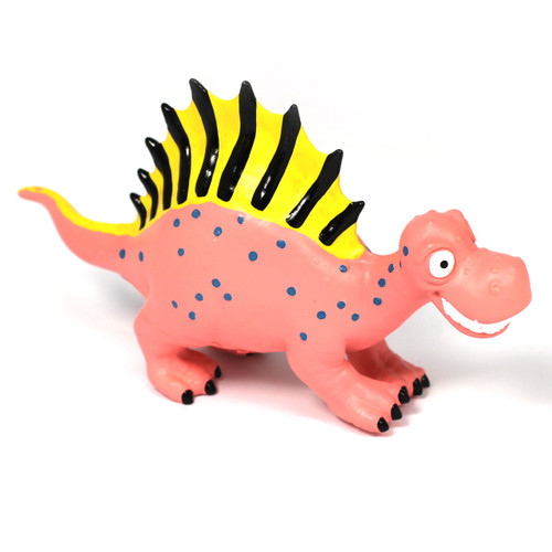 rubber cartoon dinosaur toy for kids - pink dinosaur toy