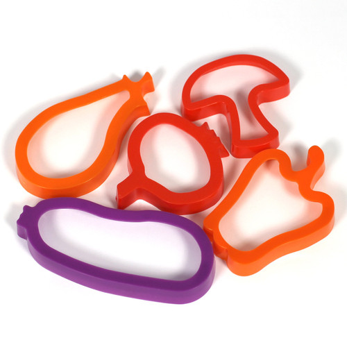 Set of 12 Fruit and Veg Cookie Cutters for Messy Play - veg view