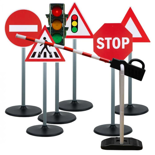 Road Safety Signs, Traffic Light Signal & Parking Barrier Set