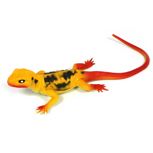Small World Lizard Toy Set - 6pcs - highly realistic and detailed lizard toys perfect for children and nursery schools - Orange lizard