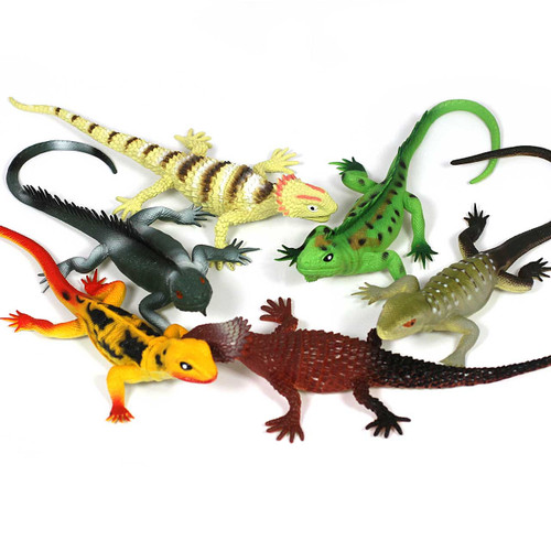 Small World Lizard Toy Set - 6pcs - highly realistic and detailed lizard toys perfect for children and nursery schools - main view