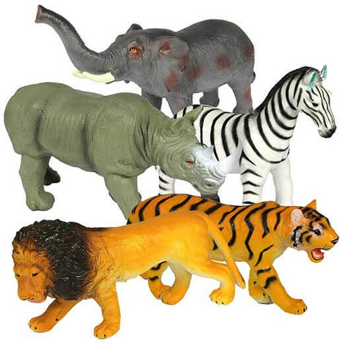 5pc Jumbo Safari Animal Toys | Talking Turtle